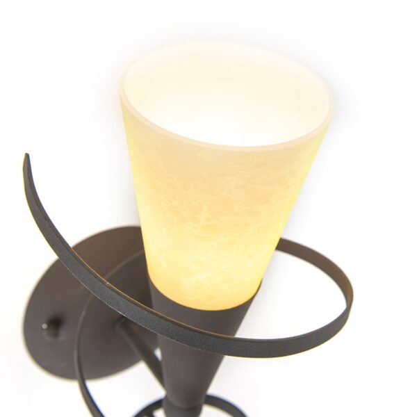 Landelijk wandlamp roestbruin met creme glas - Castle - Afbeelding 2
