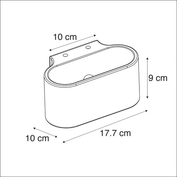 Landelijke ovale wandlamp beton - Arles - Afbeelding 3