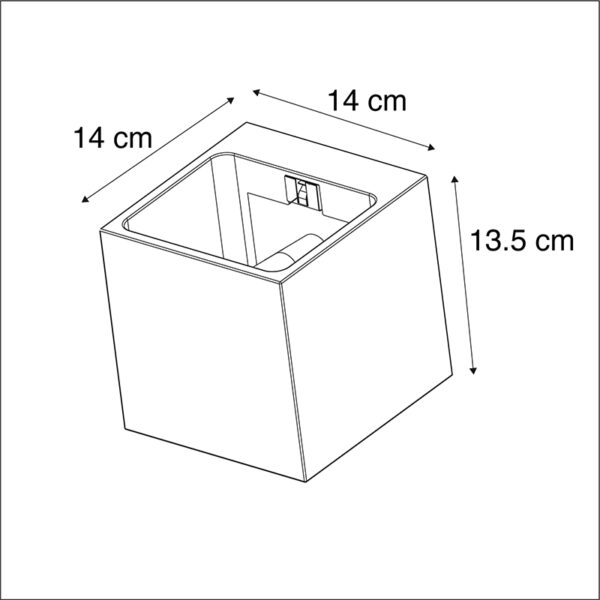 Landelijke vierkante wandlamp beton - Alban - Afbeelding 2
