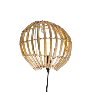 wandlampen Landelijke wandlamp bamboe Canna Bamboe Naturel Deze is een landelijke gemaakt van in combinatie met staal. Een sfeervolle eyecatcher De lichtbron
