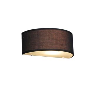 wandlampen Landelijke wandlamp half rond zwart Drum GlasStof Zwart Deze is een landelijke afgemaakt in stof wat mooi lichteffect jouw woonruimtes. De heeft