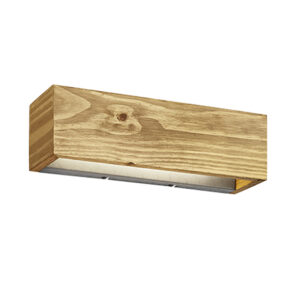 wandlampen Landelijke wandlamp hout 39 cm incl. LED dimbaar Linc Bruin is een rechthoekige gemaakt van hout. Hij past perfect in landelijk interieur. heeft
