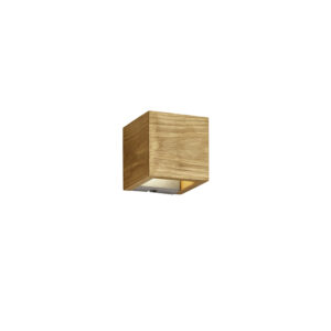 wandlampen Landelijke wandlamp hout 11 cm incl. LED dimbaar Linc Hout Bruin is een fijne vierkante gemaakt van hout. Hij past perfect in landelijk interieur.