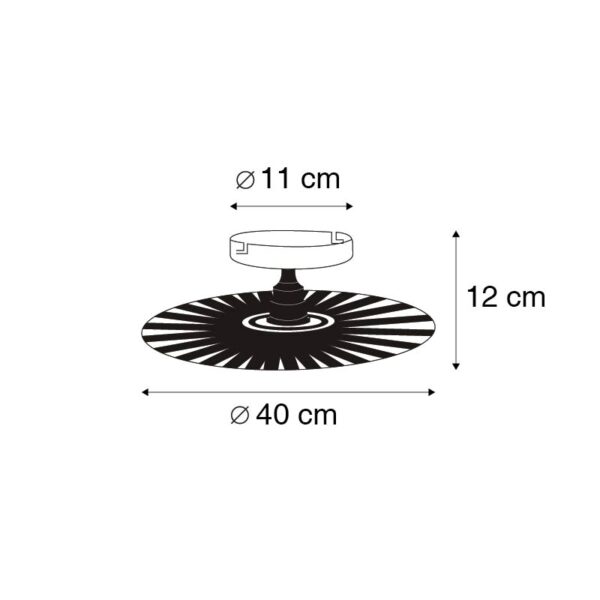 Landelijke wandlamp zwart 40 cm - Leia - Afbeelding 3