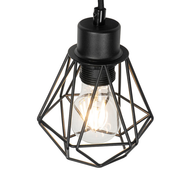 Landelijke wandlamp zwart met hout - Chon - Afbeelding 2