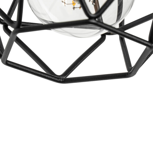 Landelijke wandlamp zwart met hout - Chon - Afbeelding 3