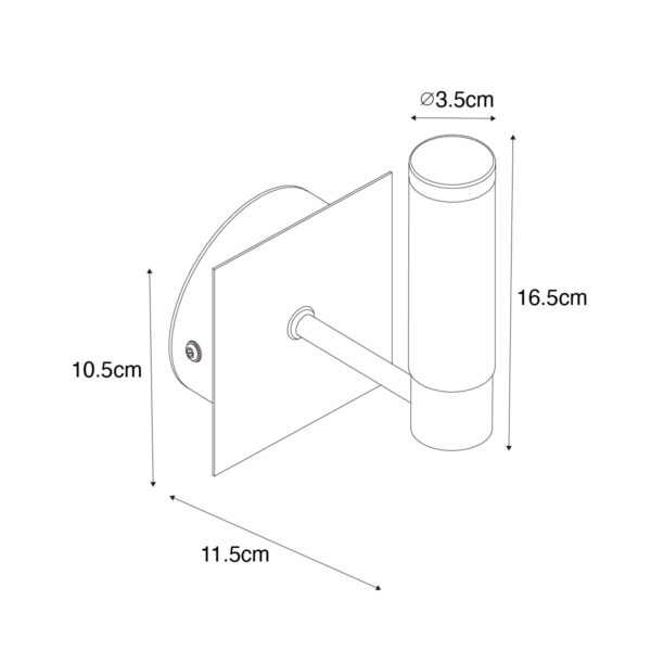 Moderne badkamer wandlamp messing IP44 - Bath - Afbeelding 3