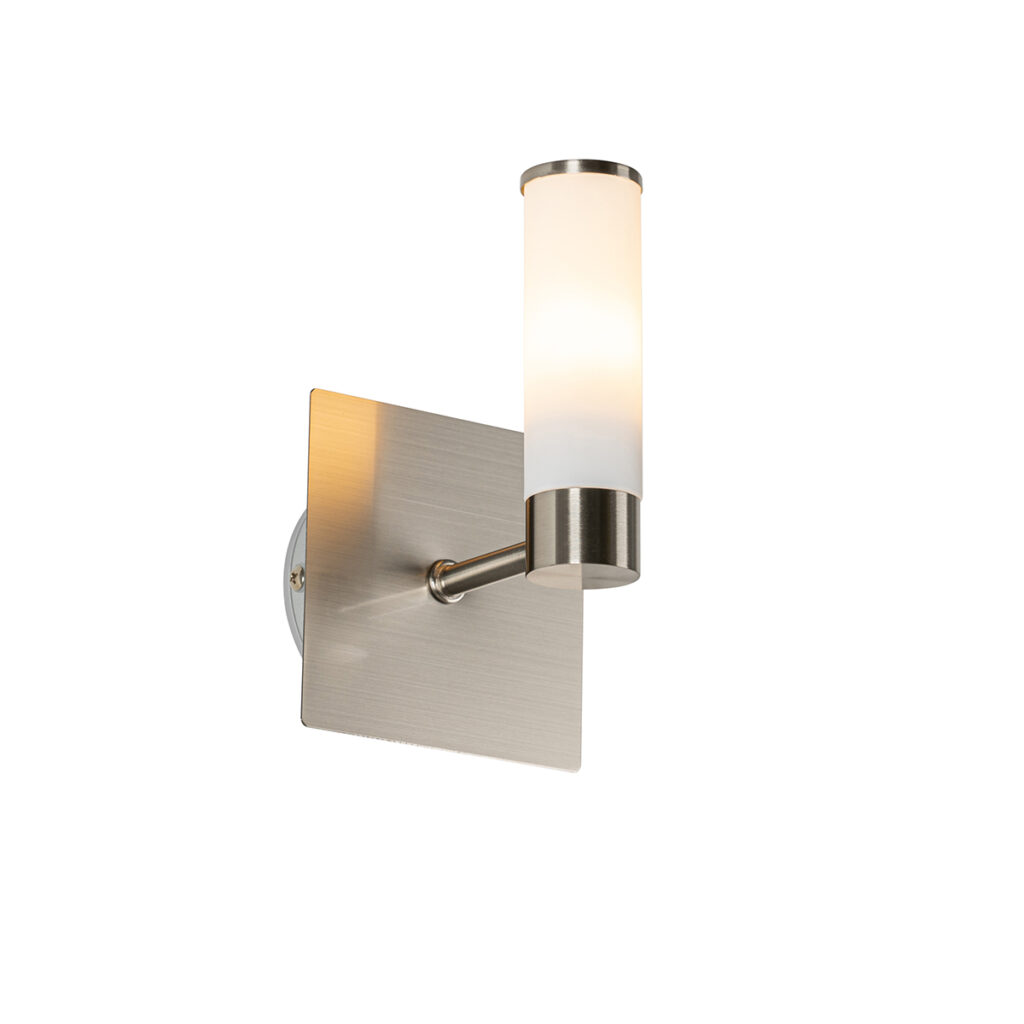 wandlampen Moderne badkamer wandlamp staal IP44 Bath StaalGlas Staal