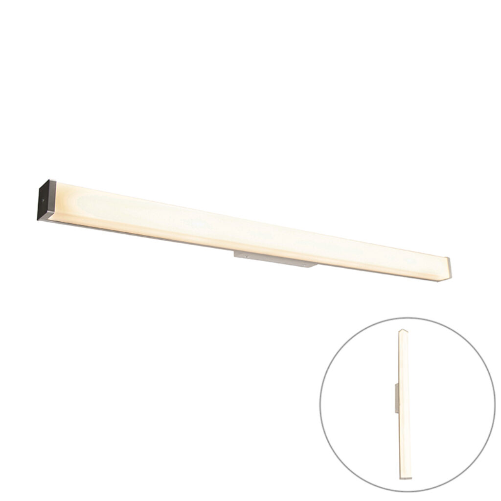 wandlampen Moderne badkamer wandlamp staal 92 cm IP44 Cascada KunststofStaal Staal Onze komt perfect tot zijn recht boven de Met rechte vorm en fris ogende