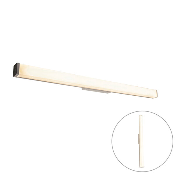 wandlampen Moderne badkamer wandlamp staal 92 cm IP44 Cascada KunststofStaal Staal Onze komt perfect tot zijn recht boven de Met rechte vorm en fris ogende