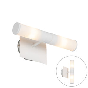 wandlampen Moderne badkamer wandlamp wit IP44 Bath StaalGlas Wit