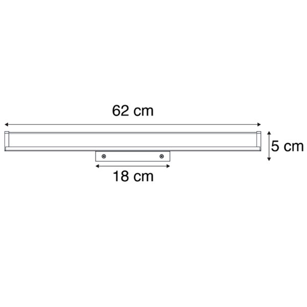 Moderne badkamer wandlamp zwart 62 cm IP44 - Cascada - Afbeelding 3