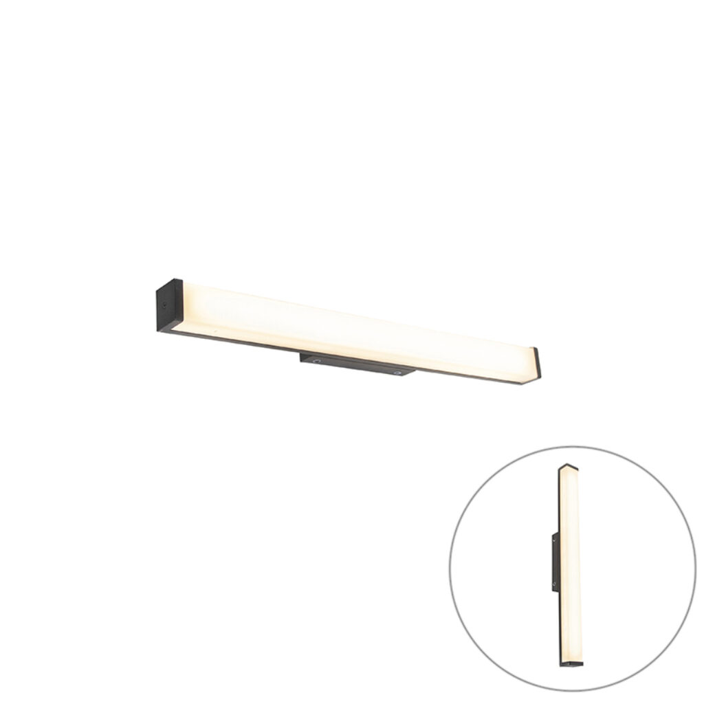 wandlampen Moderne badkamer wandlamp zwart 62 cm IP44 Cascada KunststofStaal Zwart Onze komt perfect tot zijn recht boven de Met rechte vorm en fris ogende