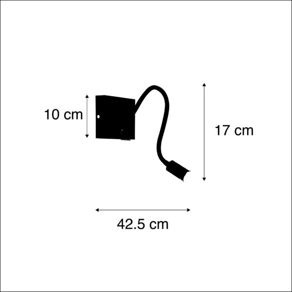 Moderne flexibele wandlamp USB zwart - Zeno - Afbeelding 3
