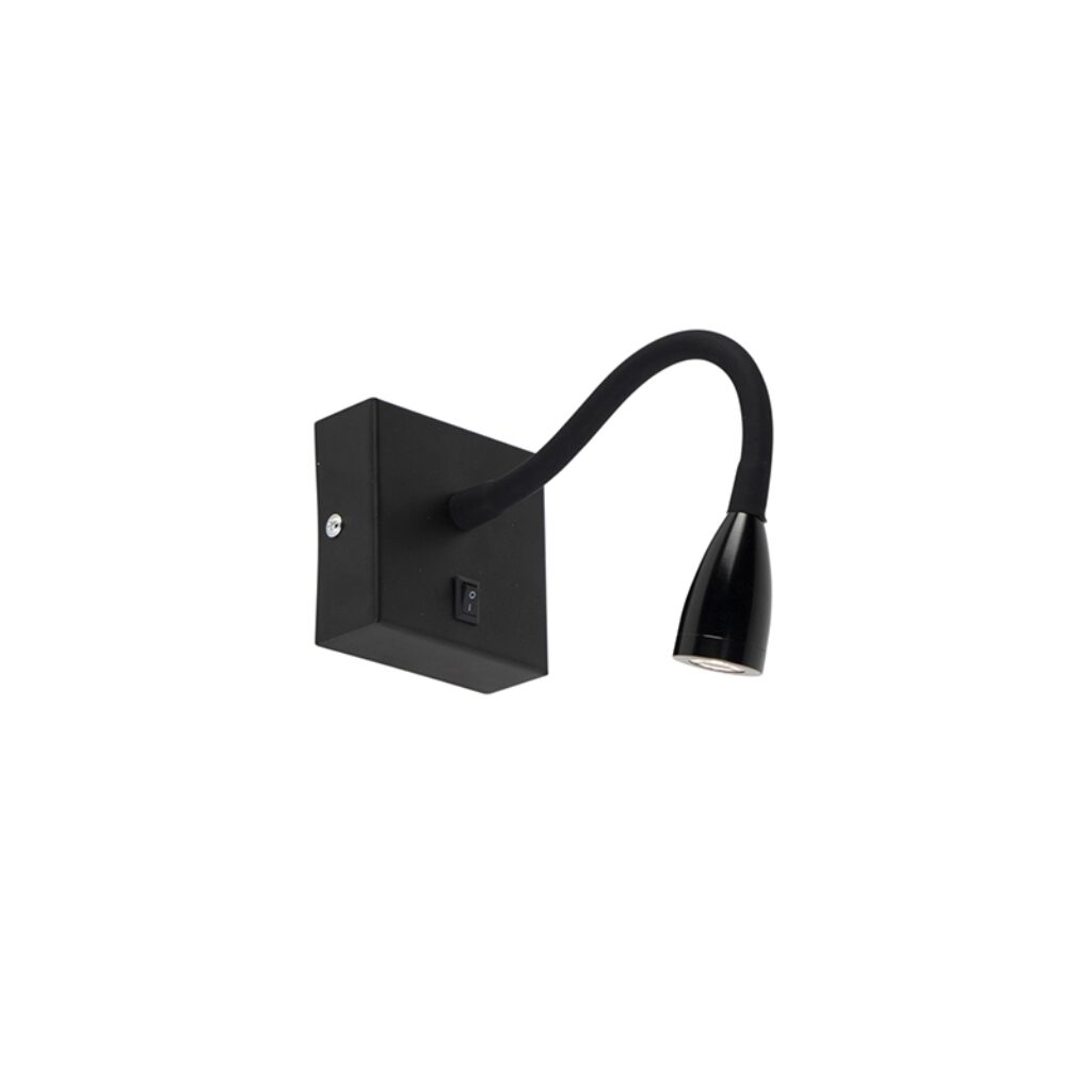 wandlampen Moderne flexibele wandlamp zwart LED Flex Metaal Zwart De is een ideale leeslamp of accentverlichting. Zoals de naam al verklapt kun je met deze lamp