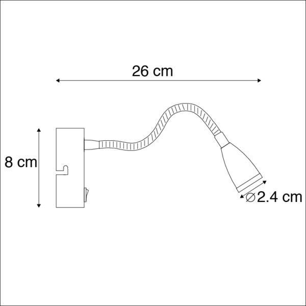 Moderne flexibele wandlamp zwart LED - Flex - Afbeelding 3