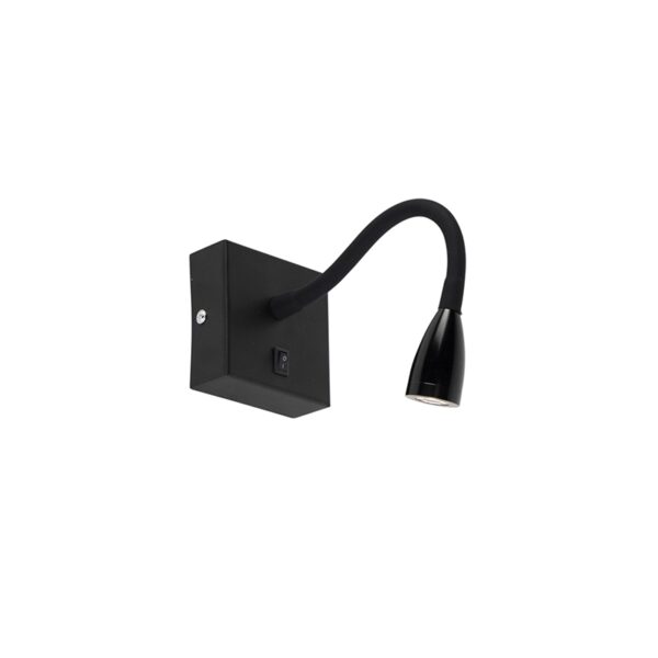 wandlampen Moderne flexibele wandlamp zwart LED Flex Metaal Zwart De is een ideale leeslamp of accentverlichting. Zoals de naam al verklapt kun je met deze lamp
