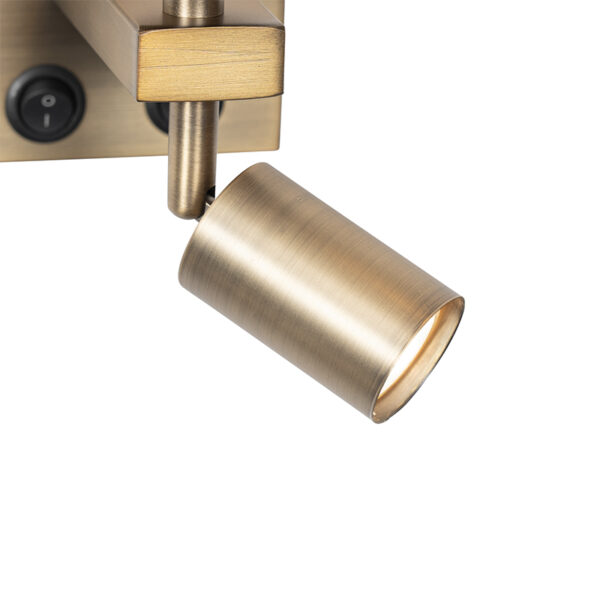 Moderne wandlamp brons met leeslamp - Brescia - Afbeelding 2