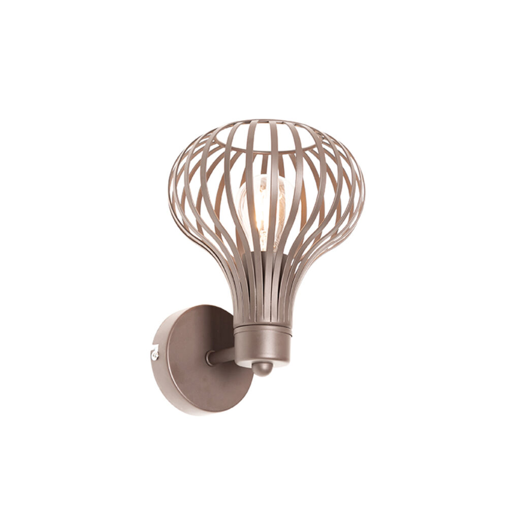 wandlampen Moderne wandlamp bruin Saffira Aluminium Bruin Een moderne dat is onze coole Saffira. Mooi afgewerkt in aluminium en open lampenkap. Het design van