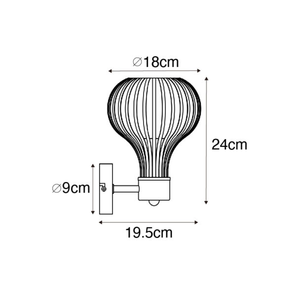 Moderne wandlamp bruin - Saffira - Afbeelding 3
