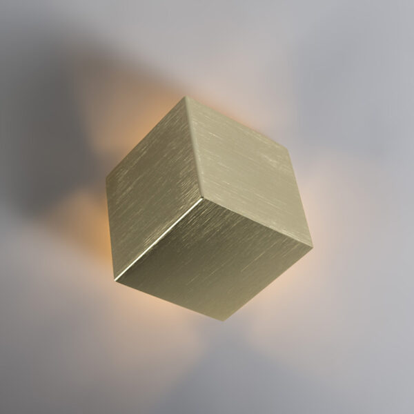 Moderne wandlamp goud - Cube - Afbeelding 2