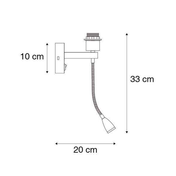 Moderne wandlamp goud met flexarm - Brescia Combi - Afbeelding 3