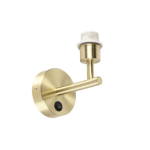 wandlampen Moderne wandlamp goud met schakelaar Combi Metaal De perfecte keuze voor iedere liefhebber van minimalistische en moderne Kies de onmiskenbare charme