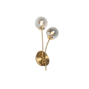 wandlampen Moderne wandlamp goud met smoke glas Athens GlasStaal Wandlamp is een vrolijke toevoeging voor jouw woonkamer slaapkamer of De twee lichtpunten