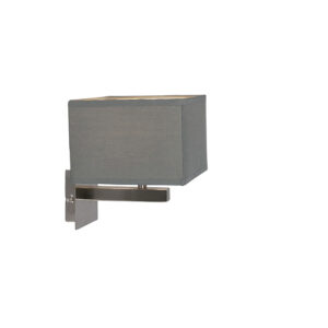 wandlampen Moderne wandlamp grijs VT 1 StofStaal Grijs De is perfect te gebruiken in jouw moderne interieur. stalen basis en de strakke grijze kap zorgt voor