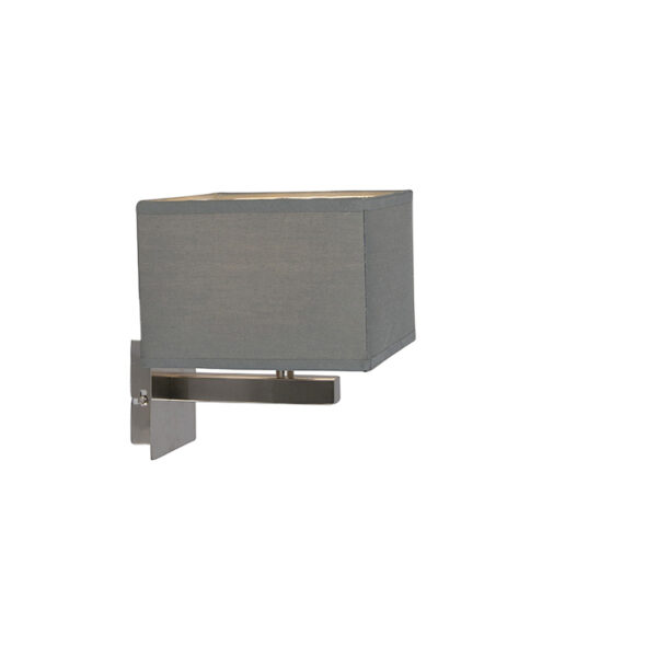 wandlampen Moderne wandlamp grijs VT 1 StofStaal Grijs De is perfect te gebruiken in jouw moderne interieur. stalen basis en de strakke grijze kap zorgt voor