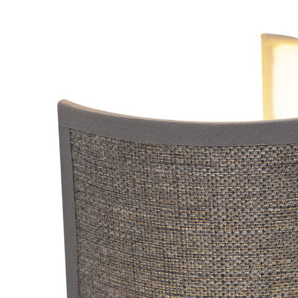 Moderne wandlamp grijs - Simple Drum Jute - Afbeelding 2