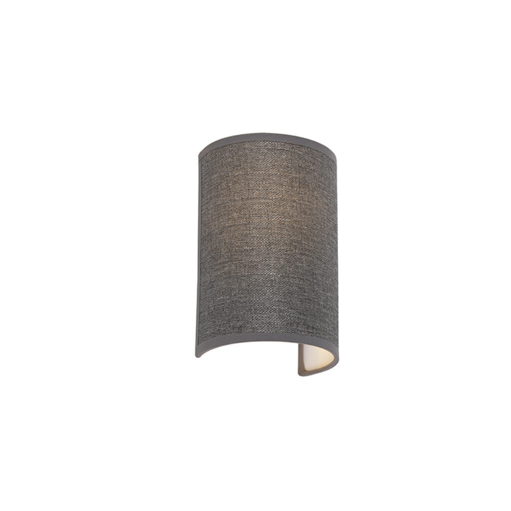 wandlampen Moderne wandlamp grijs Simple Drum Jute StaalStof Grijs Een minimalistische lamp maar o zo sfeervol. Wandlamp is toepasbaar in heel veel ruimtes. Hij