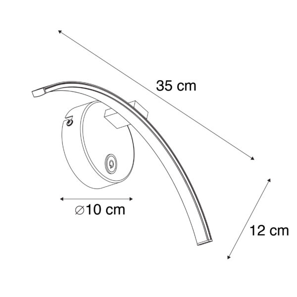 Moderne wandlamp LED staal - Arch - Afbeelding 3
