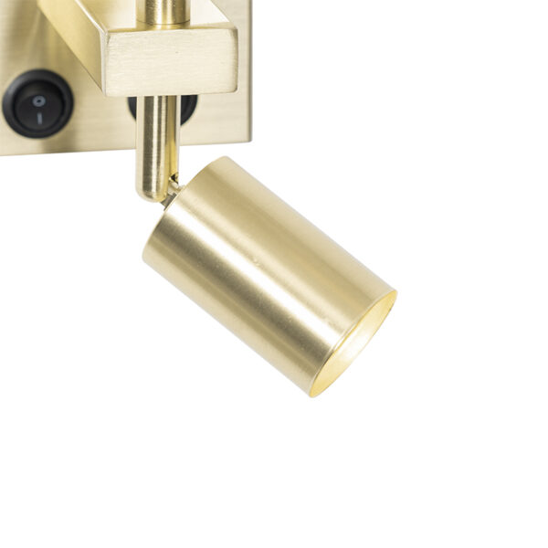 Moderne wandlamp messing met leeslamp - Brescia - Afbeelding 2
