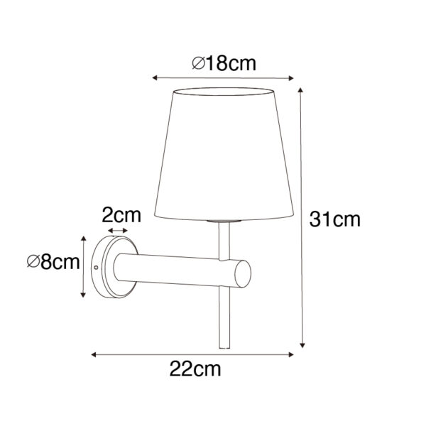 Moderne wandlamp messing met zwart - Pluk - Afbeelding 3