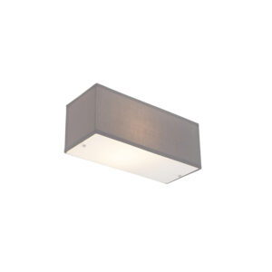 wandlampen Moderne wandlamp rechthoekig grijs Drum GlasStof Grijs Deze is een moderne afgemaakt in stof wat mooi lichteffect jouw woonruimtes. De heeft grijze