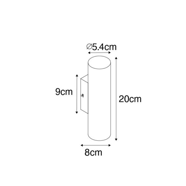 Moderne wandlamp staal 2-lichts - Jeana - Afbeelding 3