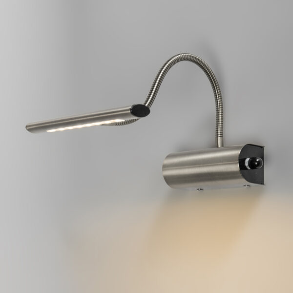 Moderne wandlamp staal incl. LED - Tableau - Afbeelding 2