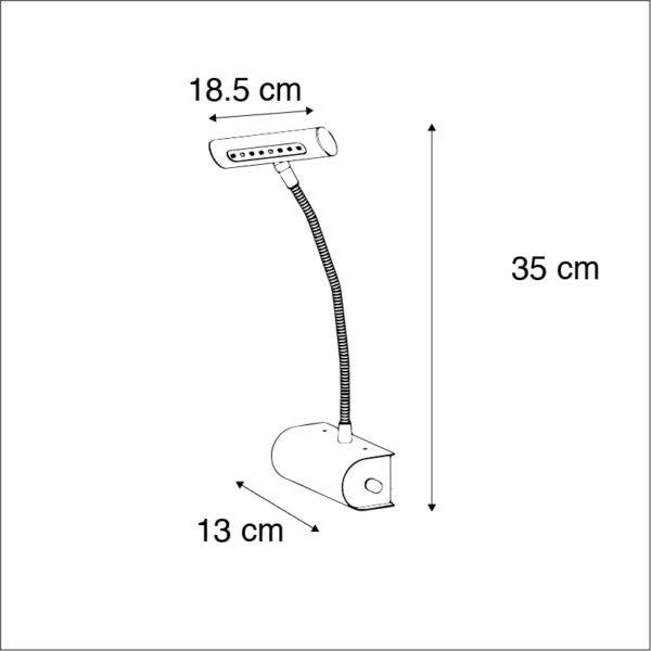 Moderne wandlamp staal incl. LED - Tableau - Afbeelding 3