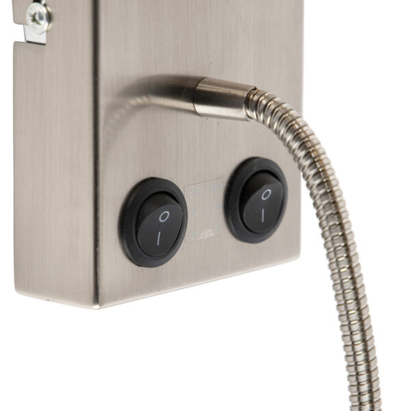 Moderne wandlamp staal met katoenen grijze kap - Stacca - Afbeelding 2