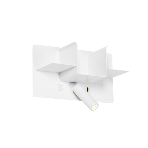 Moderne wandlamp wit incl. LED met USB - Thijs - Afbeelding 2
