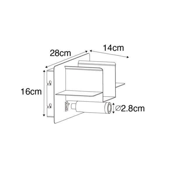 Moderne wandlamp wit incl. LED met USB - Thijs - Afbeelding 3