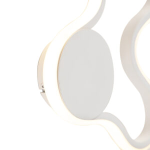 wandlampen Moderne wandlamp wit incl. LED Plomp AluminiumKunststofStaal Wit De is een erg unieke Hij heeft golvende vormen wat hem speciaal maakt. Deze lamp