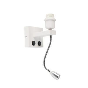 wandlampen Moderne wandlamp wit met flexarm Brescia Combi Metaal Wit witte die gemakkelijk te combineren is een opvallende of simpele je kan helemaal zelf