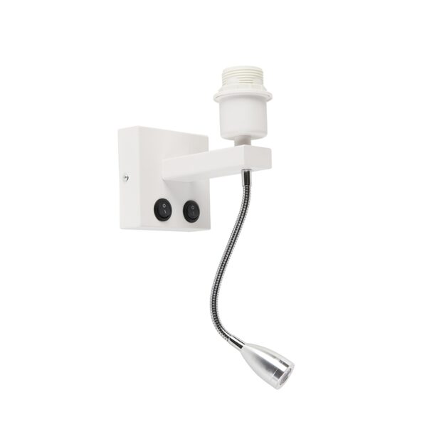 wandlampen Moderne wandlamp wit met flexarm Brescia Combi Metaal Wit witte die gemakkelijk te combineren is een opvallende of simpele je kan helemaal zelf