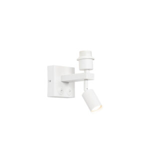 wandlampen Moderne wandlamp wit met leeslamp Brescia Staal Wit Haal een moderne in huis onze Brescia. Hij is gemaakt van staal en afgewerkt witte kleur. De