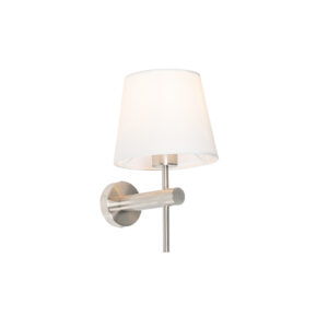 wandlampen Moderne wandlamp wit met staal Pluk StaalStof Wit Wandlamp is eenvoudig in zijn design dat maakt hem erg stijlvol. Zijn kleuren combinatie van zorgt