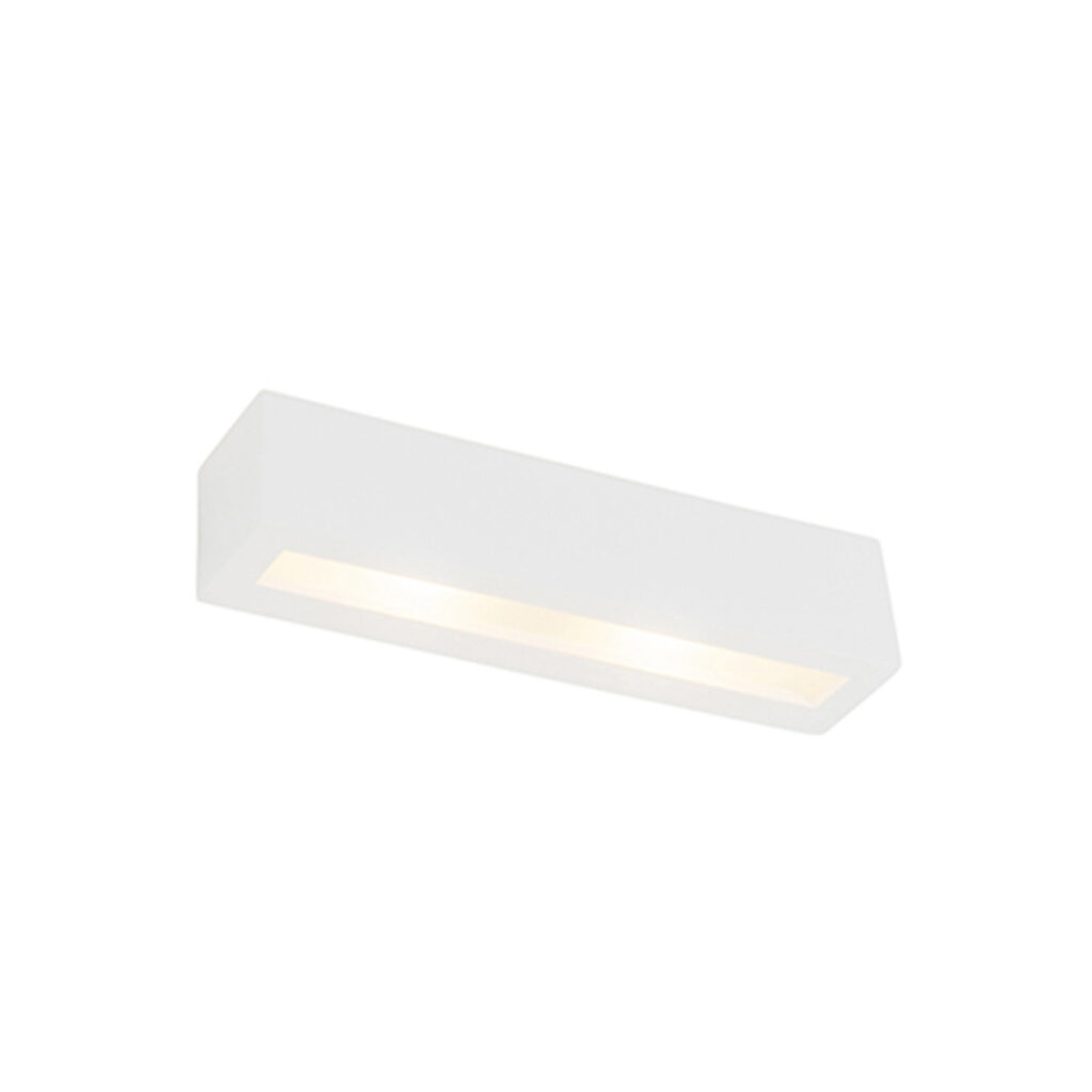 wandlampen Moderne wandlamp wit Tjada Novo Gips Wit Prachtige witte van gips die zowel boven als onder strijklicht geeft op de muur. Als basisverlichting is