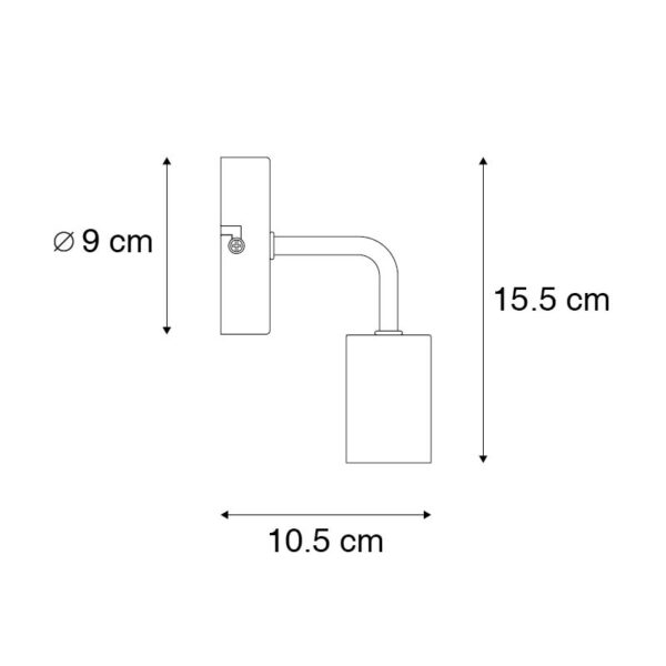 Moderne wandlamp zwart 15,5 cm - Facile - Afbeelding 3