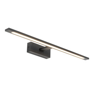 wandlampen Moderne wandlamp zwart 62 cm incl. LED IP44 Jerre KunststofStaal Zwart Laat jouw badkamer stralen met de zwarte wandlamp. Deze moderne is gemaakt van
